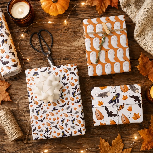 Strumpf Geschenkpapier Set (Whimsical Halloween Gift Wrap)