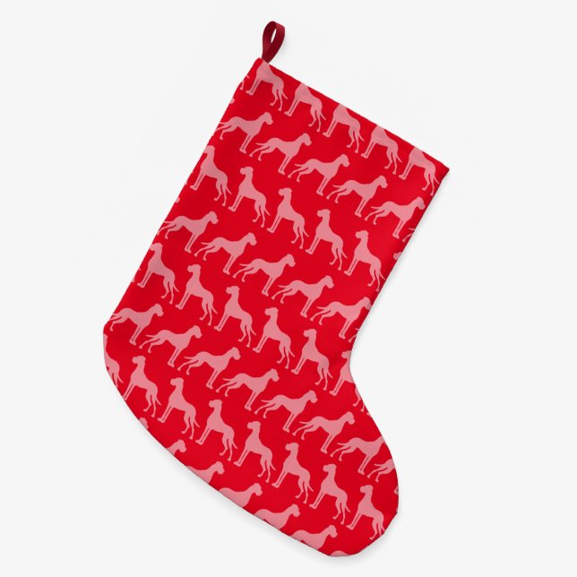 Strumpf Great Dane Pattern Großer Weihnachtsstrumpf (Vorderansicht (hängend))