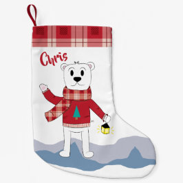 Strumpf mit karierter Grenze des Imitats und Kleiner Weihnachtsstrumpf