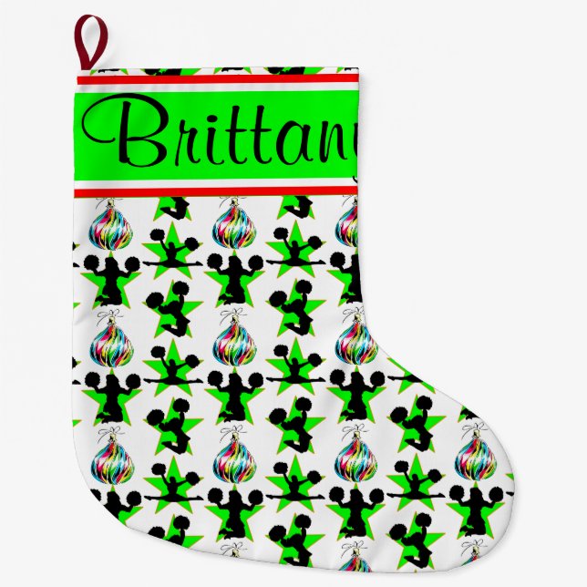 STRUMPF personalisierte CHEERLEADCHRISTMAS Großer Weihnachtsstrumpf (Vorderseite)