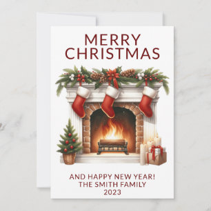Strumpf Rote Weihnachtskarte Einladung