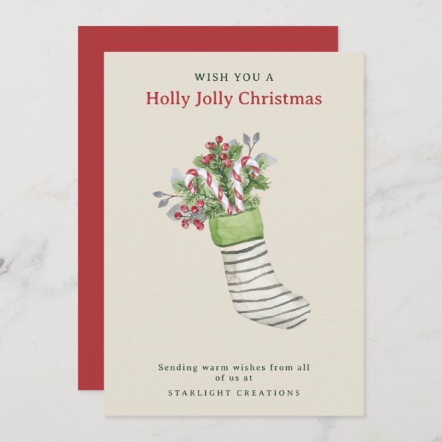 Strumpf Watercolor Weihnachten (Vorne/Hinten)