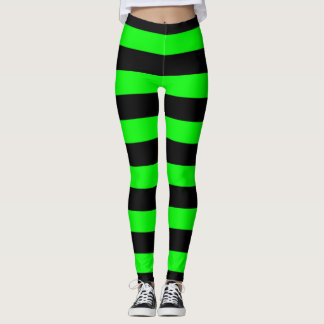 Strümpfe mit schwarzen und grünen Streifen Leggings