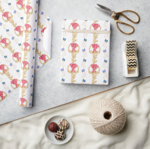 Strümpfe und Garland Geschenkpapier
