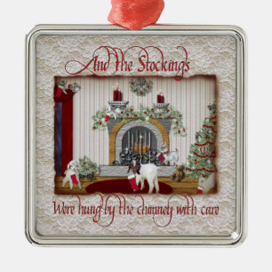 Strümpfe Weihnachtsbaumanhänger Silbernes Ornament