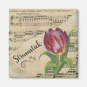 Strumstick Elegant Tulip Vintage Noten Magnet