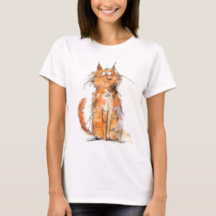 Struppige Orange Katze Whimsical Quirky T-Shirt