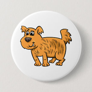 Struppiger orangefarbener Welpe Button