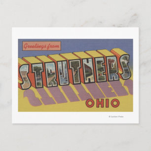 Struthers, Ohio - Große Buchstabenszenen Postkarte