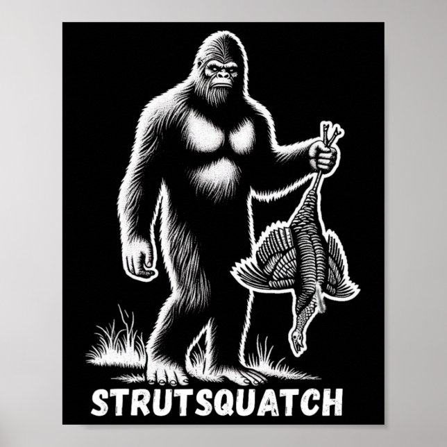 Strutsquatch Bigfoot Sasquatch Funny Jugend Türkei Poster (Vorne)