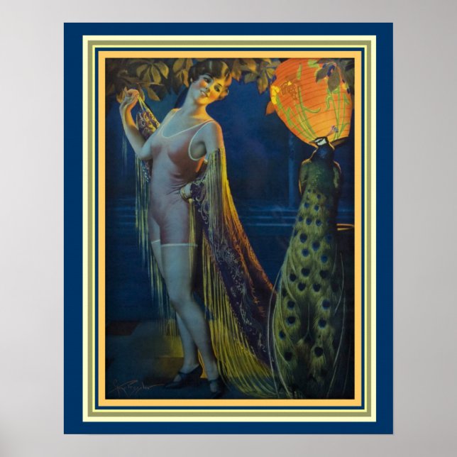 "Strutting Peacock" Pressler Art Deco 16 x 20 Poster (Vorne)