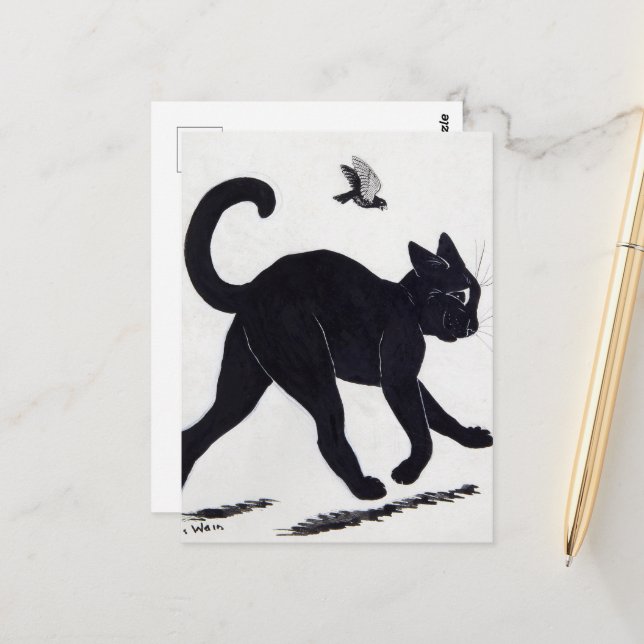 Strutting Tom Cat von Louis Wain Postkarte (Vorderseite/Rückseite Beispiel)