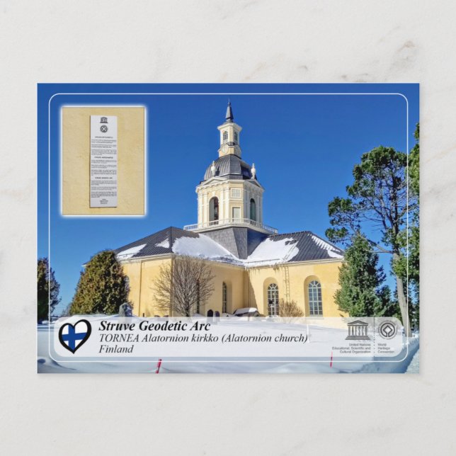 Struve Geodetic Arc - TORNEA Alatornion kirkko Postkarte (Vorderseite)
