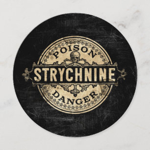 Strychnin Giftetikett im Vintage-Stil Einladung
