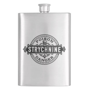 Strychnin Giftsetetikett im Vintage-Stil Flachmann
