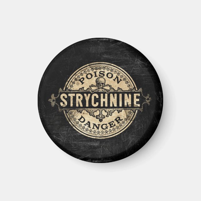 Strychnin Vintag Style Poison Label Magnet (Vorne)