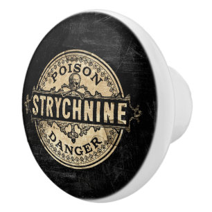 Strychnine-Vintager Art-Gift-Aufkleber Keramikknauf