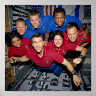 STS-107 Crew Portrait an Bord von Columbia Poster