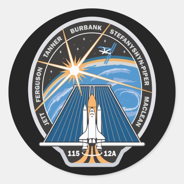 STS 115-Mission-Patch Runder Aufkleber (Vorderseite)