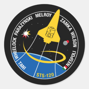 STS 120-Mission-Patch Runder Aufkleber