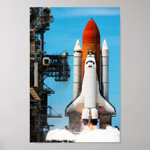 STS-135 Space Shuttle Atlantis hebt Poster ab