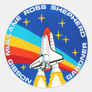 STS-27-Mission-Insignien Nasa-Logo Runder Aufkleber