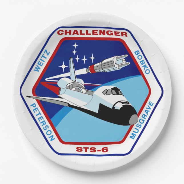 STS-6-INSIGNIA PAPPTELLER (Vorderseite)