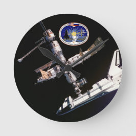 STS-71 (Atlantis und Mir) Runde Wanduhr