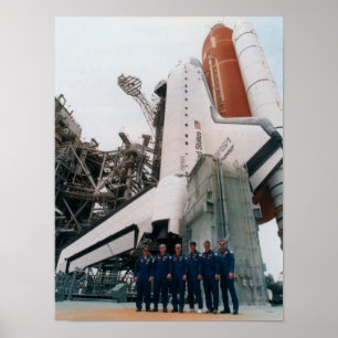 STS-77 Crewmitgliedern Pose mit Shuttle Endeavor Poster