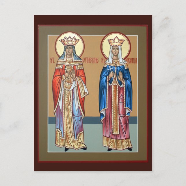 Sts. Catherine und Alexandra Prayer Cards Postkarte (Vorderseite)