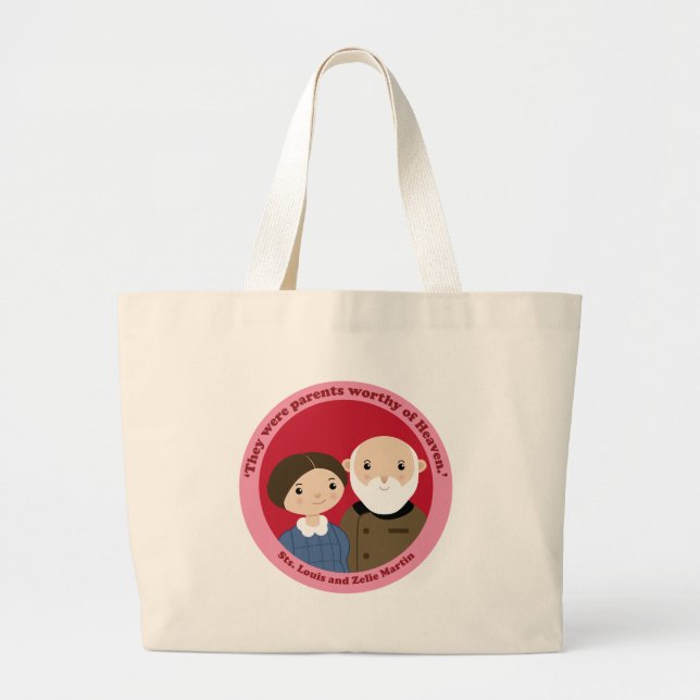 Sts. Louis und Zelie Martin Jumbo Stoffbeutel (Vorne)
