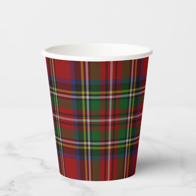 Stuart Kariert Tartan Christmas Pappbecher (Vorderseite)