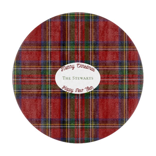 Stuart Kariert Tartan Christmas Schneidebrett (Vorderseite)