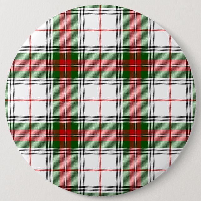 Stuart / Stewart tartan, weiß grün kariert Button (Vorderseite)