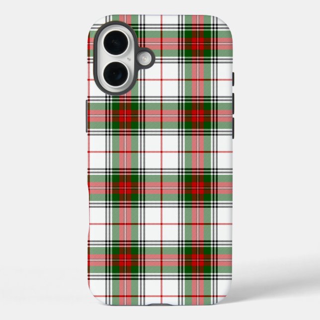Stuart / Stewart tartan, weiß grün kariert Case-Mate iPhone Hülle (Rückseite)