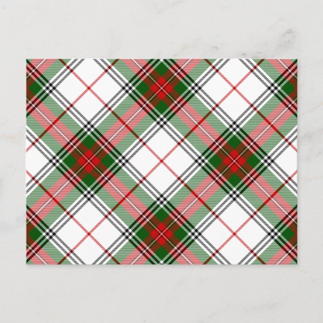 Stuart / Stewart tartan, weiß grün kariert Postkarte (Vorderseite)