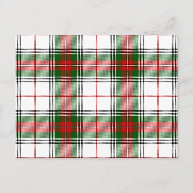 Stuart / Stewart tartan, weiß grün kariert Postkarte (Vorderseite)