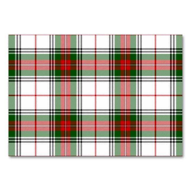 Stuart / Stewart tartan, weiß grün kariert Tischnummer (Vorderseite)