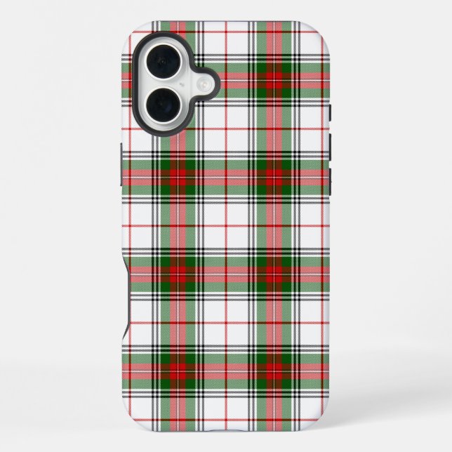 Stuart / Stewart Tartan weiß rot grün kariert iPhone Hülle (Rückseite)