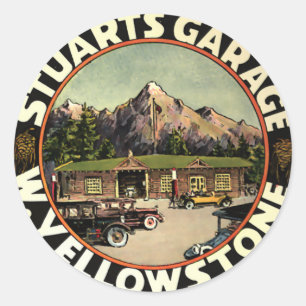Stuart's Garage Yellowstone Runder Aufkleber