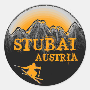 Stubai Austria Orangenkleben Runder Aufkleber