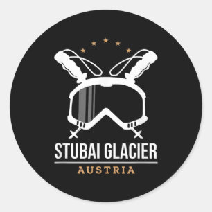 Stubai-Gletscher Österreich Skigebiet Vintage-Skif Runder Aufkleber