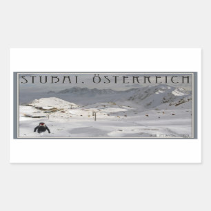 Stubai Gletscher Rechteckiger Aufkleber