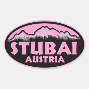 Stubai Österreich rosa ovale Aufkleber