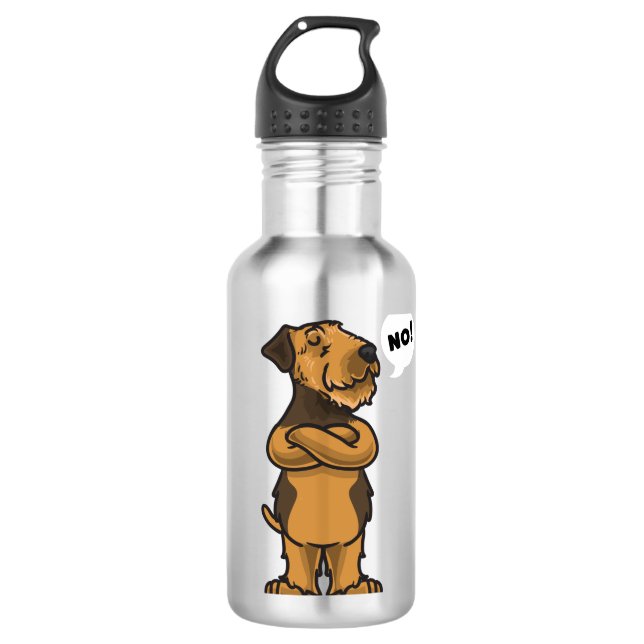 Stubborn Airedale Terrier Dog Edelstahlflasche (Vorderseite)