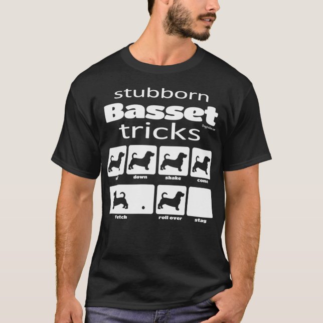 Stubborn Basset Tricks T-Shirt (Vorderseite)