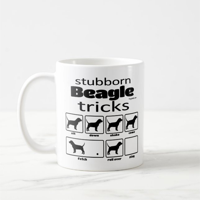 Stubborn Beagle Tricks Kaffeetasse (Links)