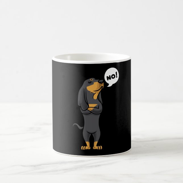 Stubborn Black and Tan Coonhound Dog Kaffeetasse (Mittel)