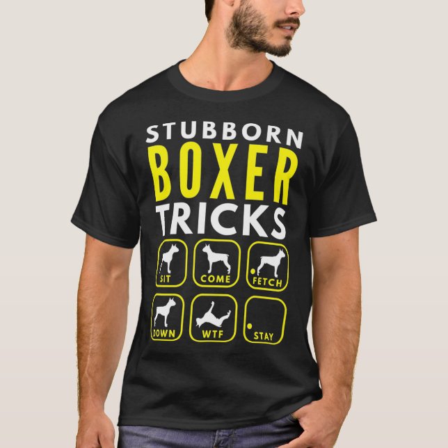Stubborn Boxer Tricks - Hundetraining Premium T-Shirt (Vorderseite)