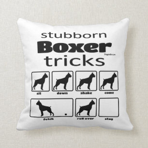 Stubborn Boxer Tricks Kissen